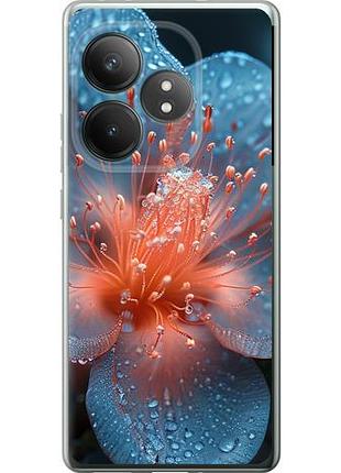Чехол на realme gt neo6 se роса на цветке из силикона fch_0162369