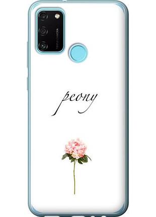 Чехол на huawei honor 9a пион из силикона fch_0167878