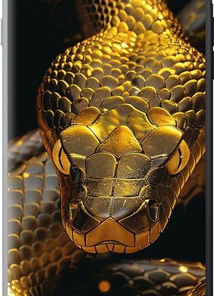 Чехол на iphone 8 plus golden snake из пластика fch_0168054