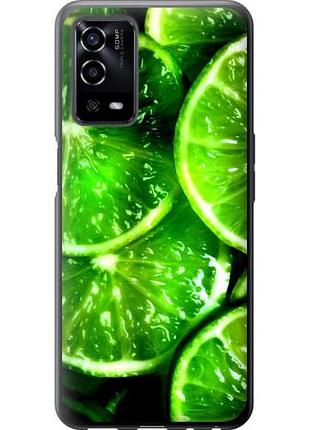 Чехол на oppo a55 зелёные дольки лимона из силикона fch_0166751