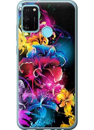 Чехол на huawei honor 9a абстрактные цветы из силикона fch_0167060