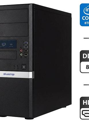 Компьютер bluechip tower / intel core i5-8500 (6 ядра по 3.0 - 4.1 ghz) / 8 gb ddr4 / no hdd / intel uhd graphics 630