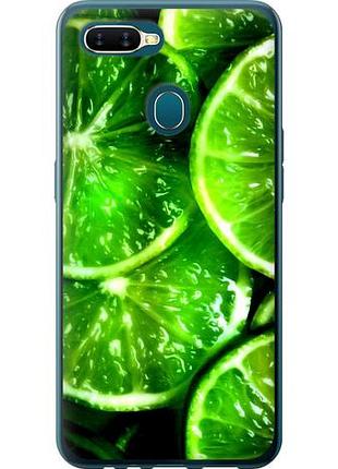Чехол на oppo a5s зелёные дольки лимона из силикона fch_0166780