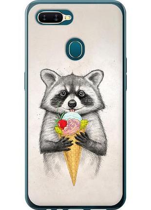Чехол на oppo a5s енотик с мороженым из силикона fch_0167775