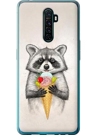 Чехол на oppo reno ace енотик с мороженым из пластика fch_0167727