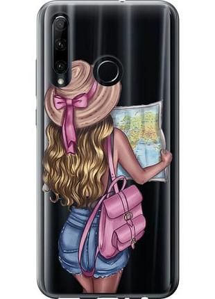 Чехол на huawei honor 10i девушка с картой из силикона fch_0168193