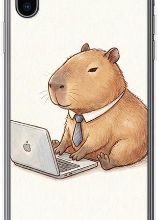 Чехол на iphone xs max funny capybara ceo working из силикона fch_0157125
