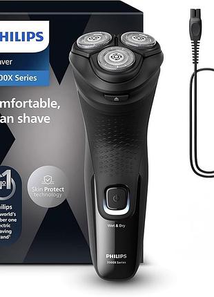 Электробритва philips shaver 3000x series x3001/00 wet & dry, не использовалась, легкая потертость корпуса