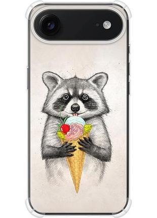Чехол на iphone 17 air енотик с мороженым из силикона fch_0167787