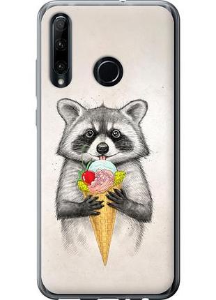 Чехол на huawei honor 10i енотик с мороженым из силикона fch_0167710