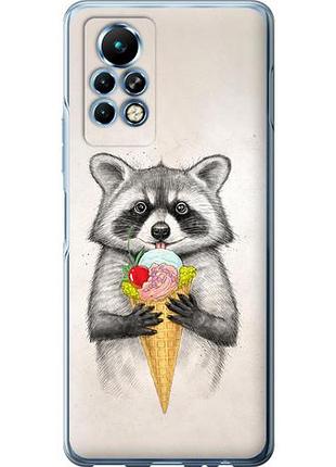 Чехол на infinix note 11 pro енотик с мороженым из силикона fch_0167771