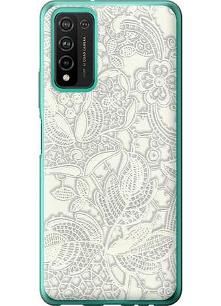Чехол на huawei honor 10x lite белое кружево из силикона fch_0166676