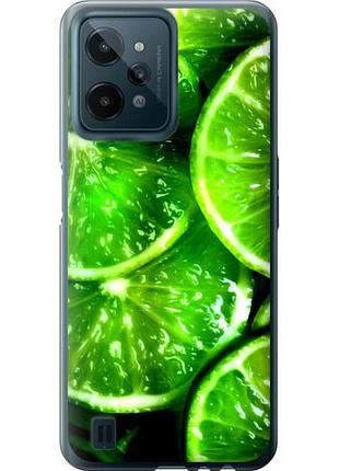 Чехол на realme c31 зелёные дольки лимона из силикона fch_0166703