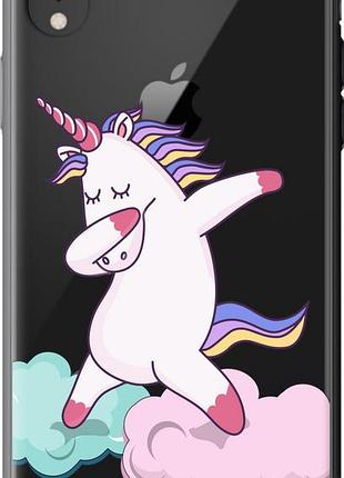 Чехол на iphone xr единорог из пластика fch_0163527