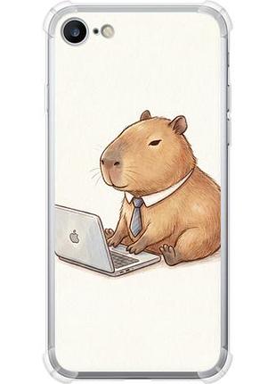 Чехол на iphone 8 funny capybara ceo working из силикона fch_0157051