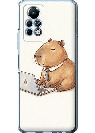 Чехол на infinix note 11 pro funny capybara ceo working из силикона fch_0157092