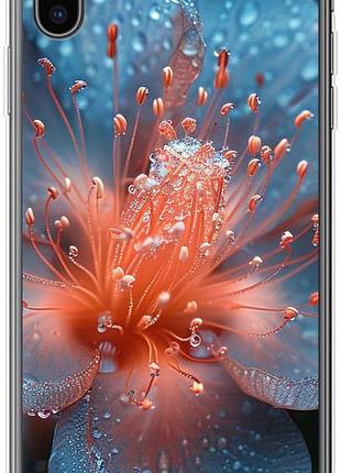 Чехол на iphone xs max роса на цветке из силикона fch_0162414