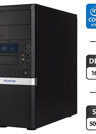 Компьютер bluechip tower / intel core i7-9700 (8 ядер по 3.0 - 4.7 ghz) / 16 gb ddr4 / 500 gb ssd / intel uhd graphics 630