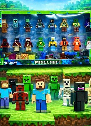 Набор фигурок «minecraft», 4029, 16 фигурок + 1 сюрприз, магнитные кубики