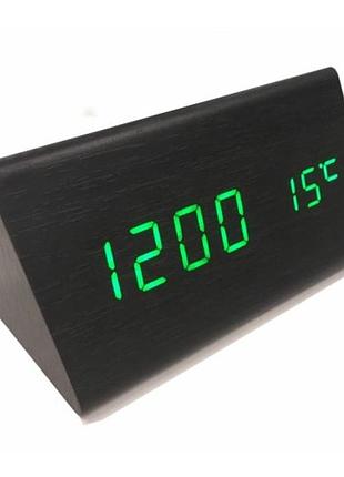 Часы led электронные vst-861-4 с зеленой подсветкой