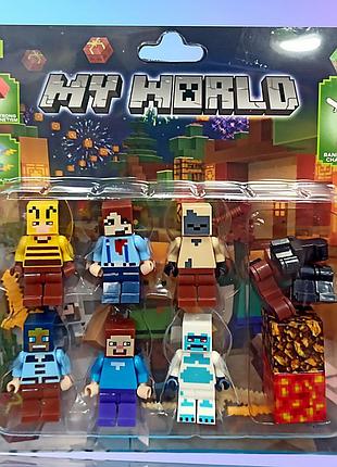 Набір мініфігурок minecraft lego (6 шт.) 4016