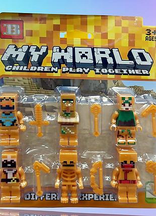 Набор минифигурок minecraft lego (6 шт) 33401