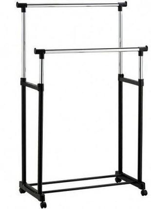 Телескопическая стойка-вешалка для одежды double pole small