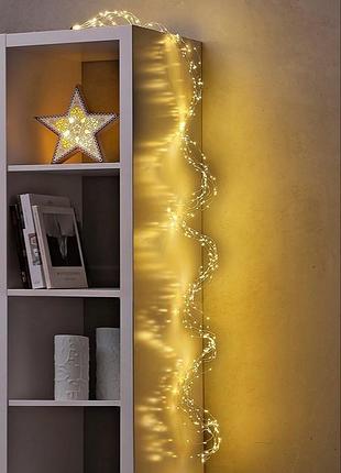 Led гирлянда капля росы "хвост", usb, пульт, 2м 400 led, теплый белый thl-24-50
