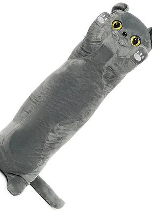 Мягкая игрушка кот батон британец, 110 см, серый