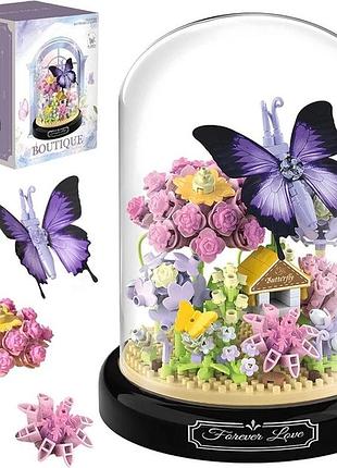 Конструктор «цветы с бабочкой» p2281, под куполом
