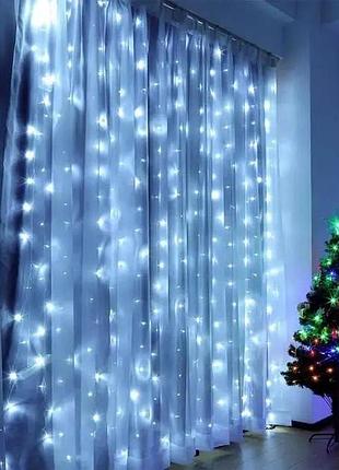 Гірлянда вулична штора, 480 led, біле світло, 3.0 × 2.25 м,