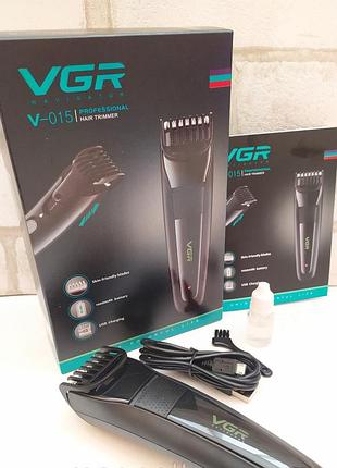 Професійна машинка для стрижки vgr v-015 на акумуляторі з usb зарядкою