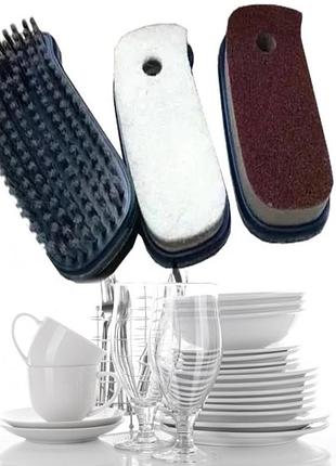 Набір щіток для миття та чистки hudraulic cleaning brush універсальна кухонна чистяча, набір з 3 шт.