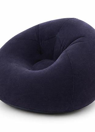 Надувное кресло-мешок inflatable sofa чёрный • мягкое надувное кресло-пуф 110х110х85 см для дома, дачи, отдыха и пикника