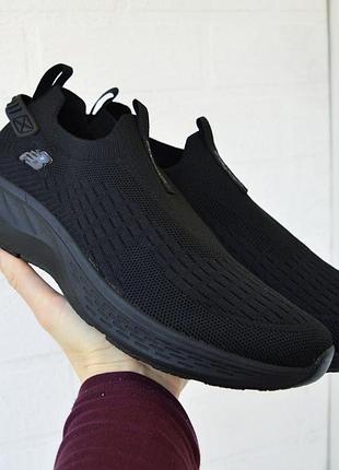 Чоловічі текстильні кросівки new balance чорні мокасини, розмір 43 (27,5 см)
