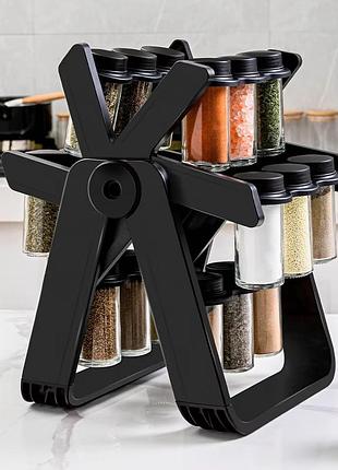 Карусель для специй 360° spice rack на 18 баночек · кухонный органайзер – спецовница на вращающейся подставке