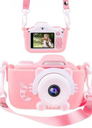 Протиударний цифровий дитячий фотоапарат іграшка, відеокамера котик smart kids camera 3 series