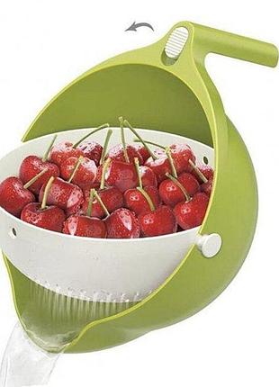 Універсальна миска – друшляк mesh strainer drain basket ∙ господарський силіконовий кошик зі зливом 2в1