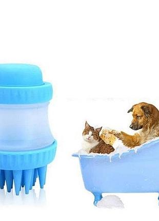 Щетка для мытья животных cleaning device the gentle dog washer с силиконовыми ворсинками для купания и массажа собак и кошек