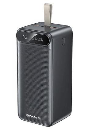 Зовнішній акумулятор power bank на 100 000 маг з дисплеєм і ліхтариком awei p101k 22.5w ∙ power bank p101k з дисплеєм і led-лампою