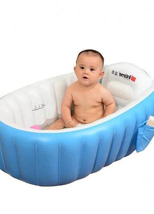 Надувная детская ванночка intime baby bath tub • портативная складная надувная ванна для новорождённых и детей до 4 лет