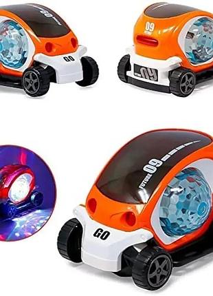 Машинка детская с led подсветкой и вращением toy and cx-865 интерактивная светящаяся игрушечная машинка для детей с прозрачным