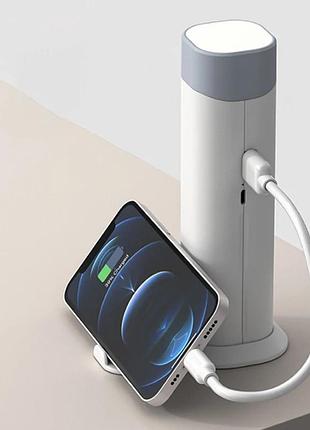 Фонарь с функцией powerbank емкостью 20000 мач · портативный беспроводной светодиодный светильник с подзарядкой для телефона