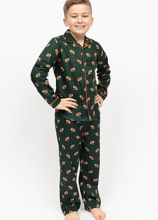 Піжама для хлопчика cyberjammies forrest 3008 8-9 лет/134 см зелений з принтом лисиці (5051877531345)