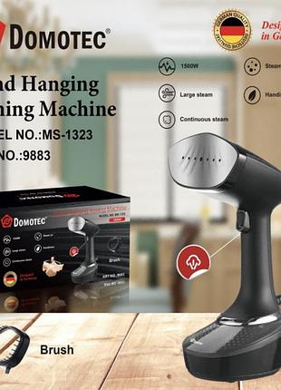Вертикальный отпариватель domotec ms1323 ручной 1500 вт объемом 400 мл черный