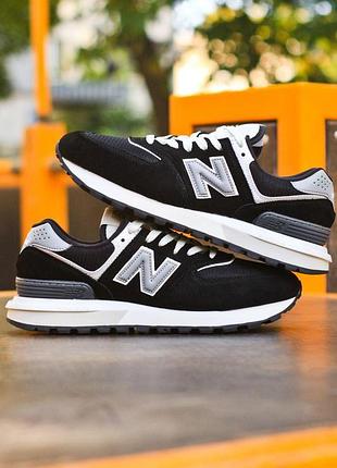 Чорні кросівки унісекс new balance 574 legacy black white х нью беланс 40