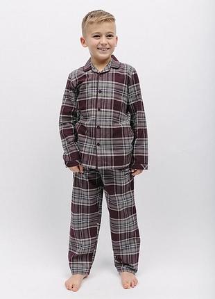 Піжама для хлопчика cyberjammies spencer 6905 6-7 лет/122см бордовий у клітку (5051877471191)
