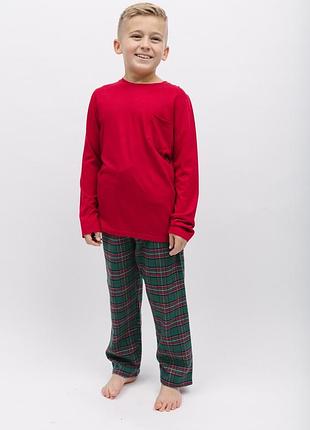 Піжама дитяча унісекс cyberjammies whistler 6858 6-7 лет/122см червоний-зелений (5051877471436)
