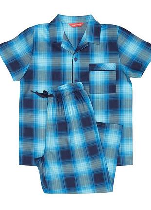 Піжама для хлопчика cyberjammies elliot 6536 4-5 років/110 см яскраво-синій у клітку (zik0000025674)