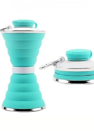 Складана силіконова пляшка folding travel water cup, 500 мл